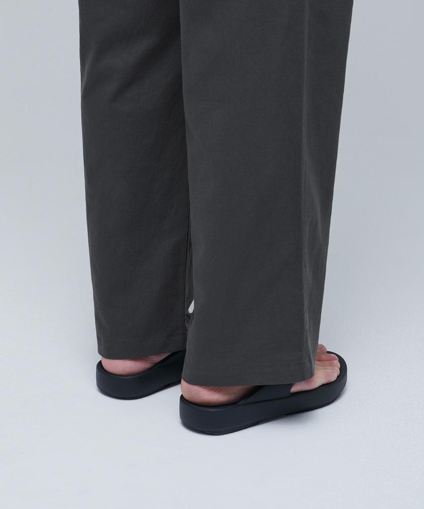 MUSINSA STANDARD Cotton Linen One-Pleat Wide Pants [Gunmetal]
