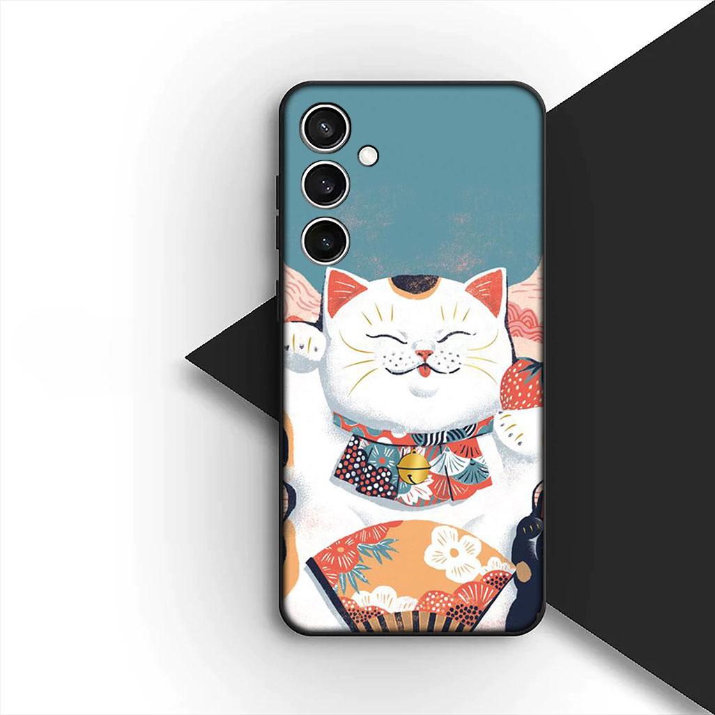 

Protective Cover for Apple iPhone 17 16 14 15 Plus Pro Max 16E ProMax + 15Plus 15+ 16+ Casing Phone Case Lucky Money Cat iPhone 15