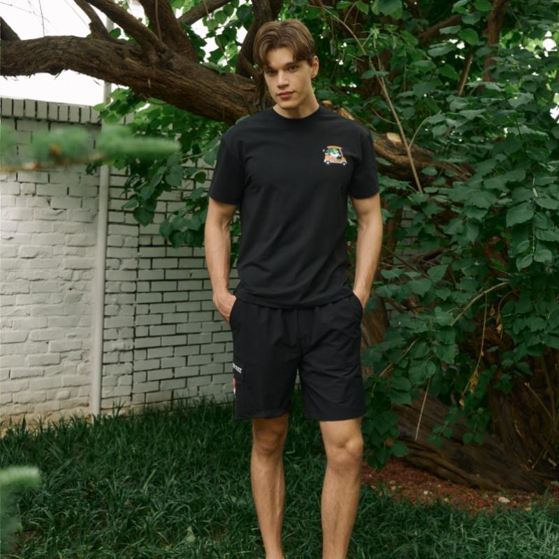 Goxo Men S Round T ShirT Black Swag carT