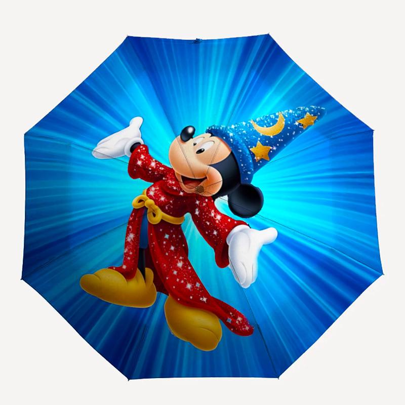 

1pc Mickey Mouse Automatic Folding Umbrella - Portable Foldable Design with 8 Ribs, Durable Plastic & Iron Frame, Outdoor Umbrella yy250731031