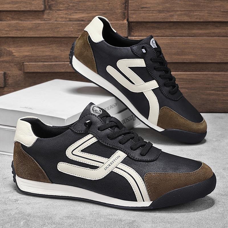 Fashion Fashion Leather Sneakers Men Casual Walking Trainers Breathable Comfortable Sports Shoes Lace-up Male Treking Footwear Trainers