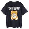Moschino Couture Women's Oversized Teddy Bear Embroidered T-Shirt Black Sz M
