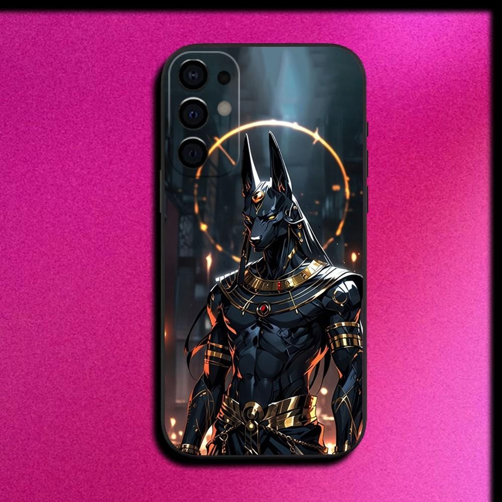 Ancient Egyptian God Anubis Phone Case For Samsung S25,S24,S21,S22,S23,S30,Ultra,S20,Plus,Fe,Lite,Note,10,9,5G Black Cover