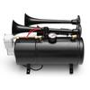 DC 12V 150DB Sada 4 trubkových vlakových klaksonů 12V 150PSI Super hlasitý se vzduchovým kompresorem pro vozidlo Nákladní automobil Automobil SUV Lodní Vlak Houkačka