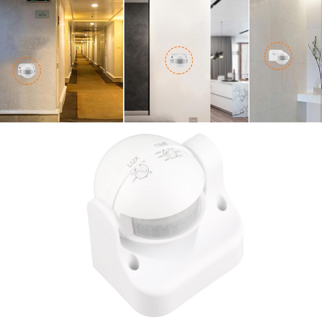 DOACT Bewegungsmelder Lichtsensor PVC 6 IP44 Außenbereich Sensor, Schalter, Schalter, Material, 8.5 9.5cm, Kompakt, Einstellbar, Wasserdicht,