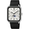 Casio Collection MTP-M305L-7AJF Men's Watch with Moon Phase Function White and Black Dial Leather Strap