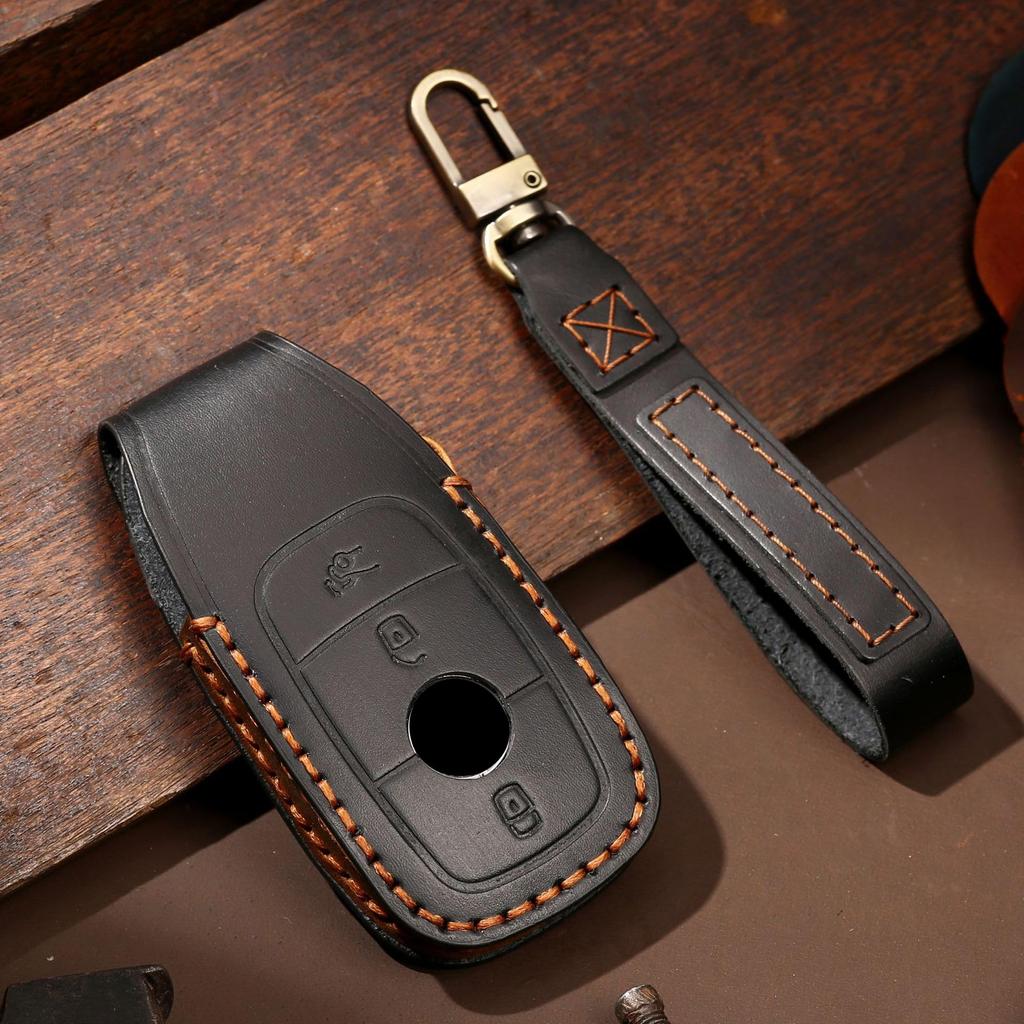 KUNIO Mercedes Benz Exclusive Key Case, Key Cover, Keychain, Genuine Leather, Stylish, Mercedes A,