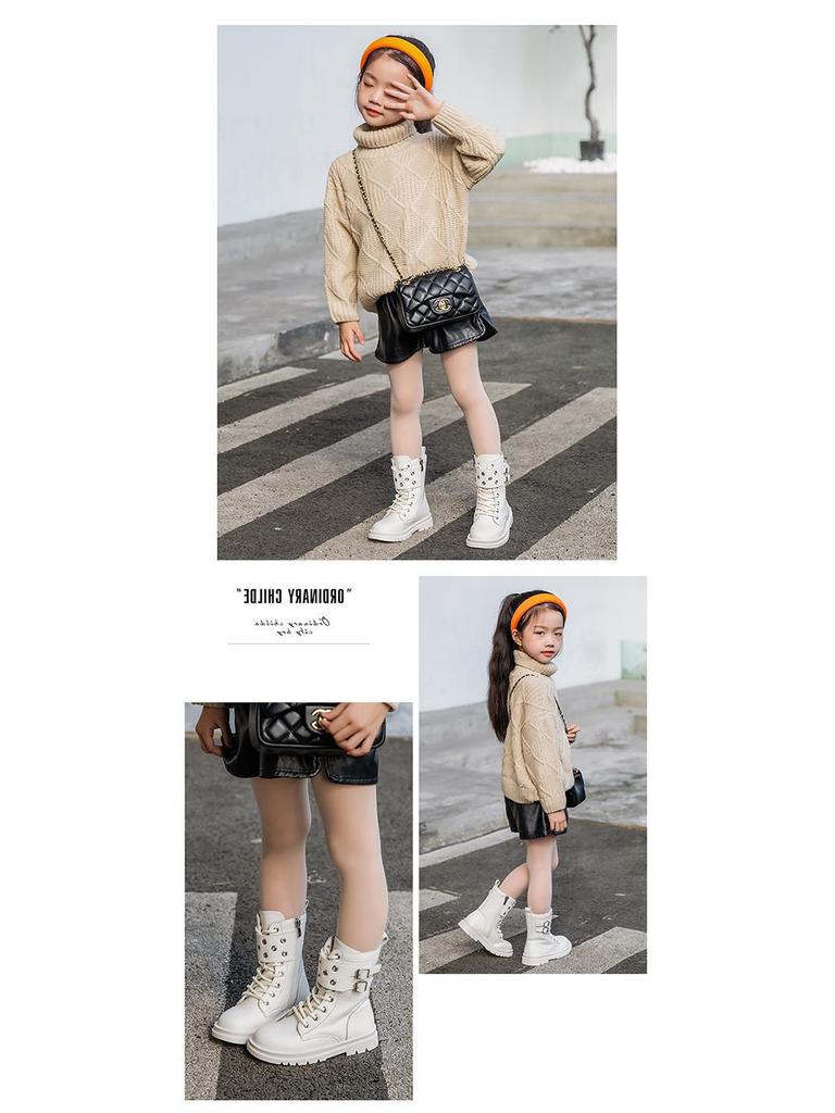 Girls' British-Style Princess Boots: Stylish Side-Zip Short Boots for Performances and Parties