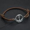 Adjustable Bracelet Easy Woven Wristband 304L 304L Stainless Steel Style Nautical Anchor Bracelet Men'S Beach Vacation Casual Arm Jewelry