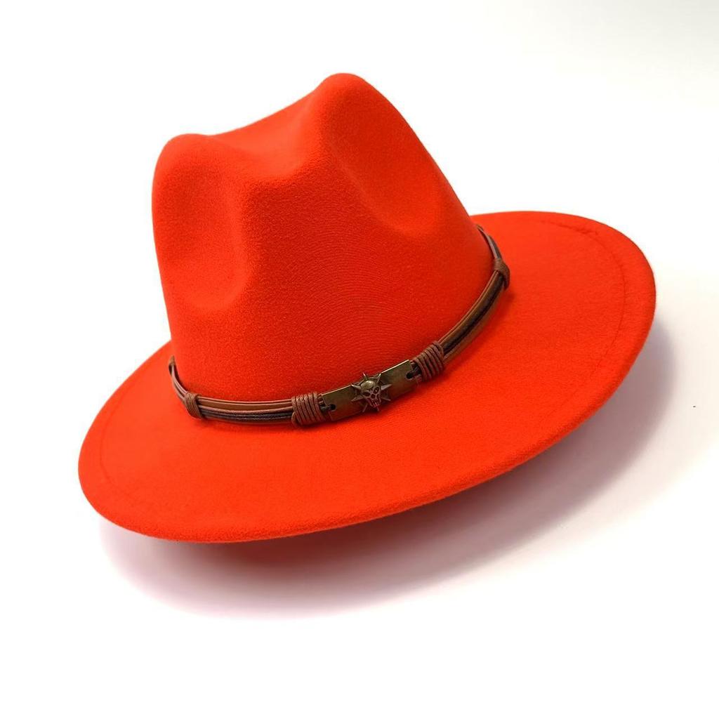 Jazz Hat Season Belt Top Hat Woolen Hat Felt Hat Versatile Trend