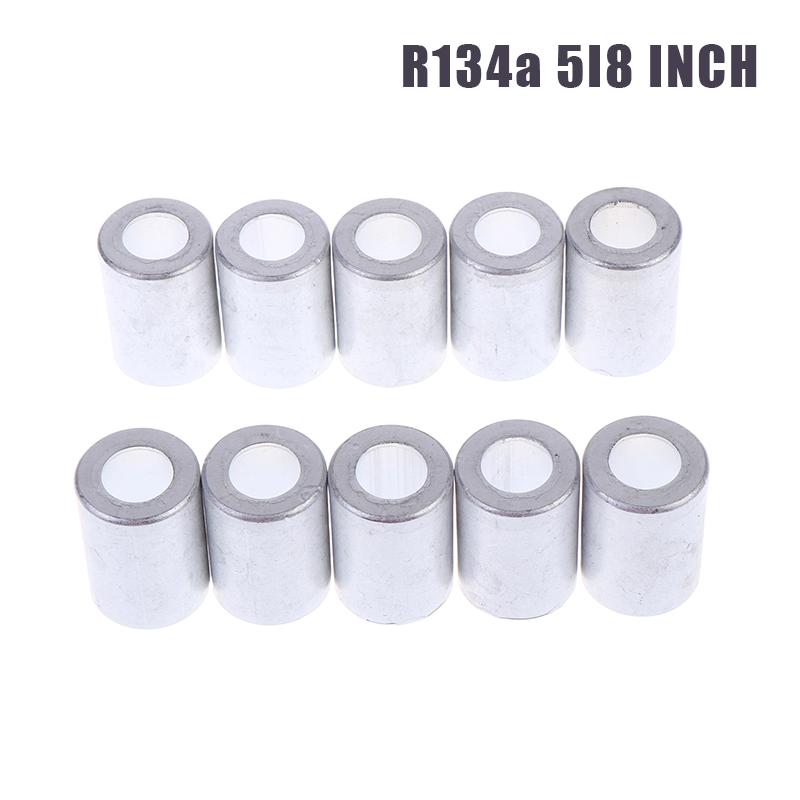 10 ks hliníkových objímek, tvarovek na potrubí, 16 mm, 20 mm, 24 mm, 26 mm, průměr otvoru. Krimpovací návleky na hadice autoklimatizace R12 R134A