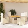 Vidaxl 5-Cz. Gartenmöbel-Set mit Kissen, Beige, Polyrattan