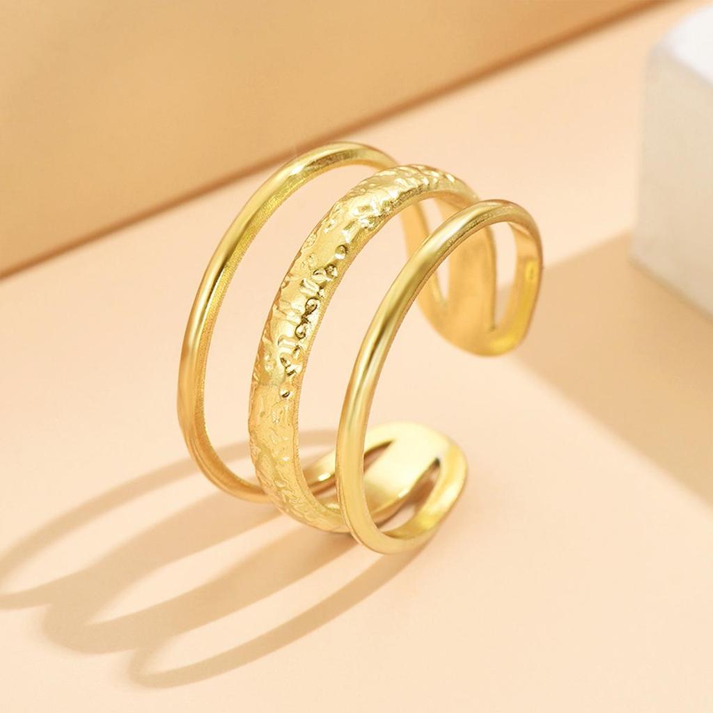 European-American Stackable Adjustable Stainless Steel Minimalist Open Ring