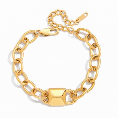 Youthway Classic Lock Bracelet For Women Minimalist Gold Plated Stainless Steel Bracelet Simple Fashion Jewelry Girls Gift