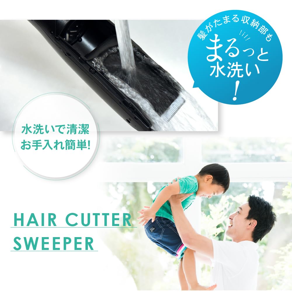 [Official Store Exclusive 2-Year Warranty] OMNI Suction Electric Hair Clipper with Hair Cutter and Sweeper, 4 Attachments, Black