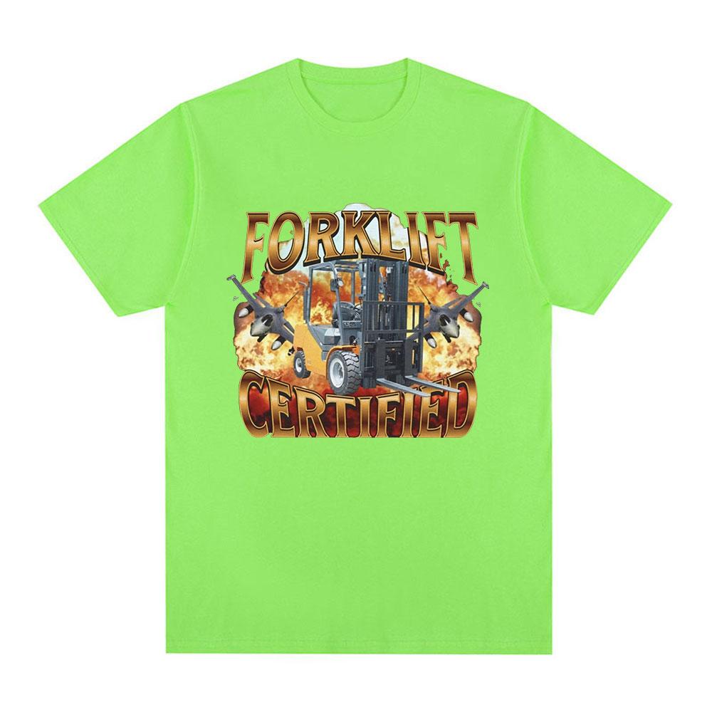 Forklift Certified Operator Funny Meme Graphic T-Shirt Men Fashion Vintage Short Sleeve T-shirts Cotton Casual Oversized T shirt