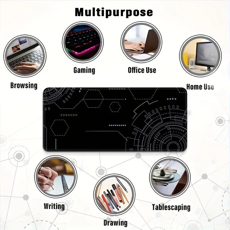 White Wire Technology large gaming mouse pad Office computer laptop desk mat Computer electronic non-slip desktop accessories