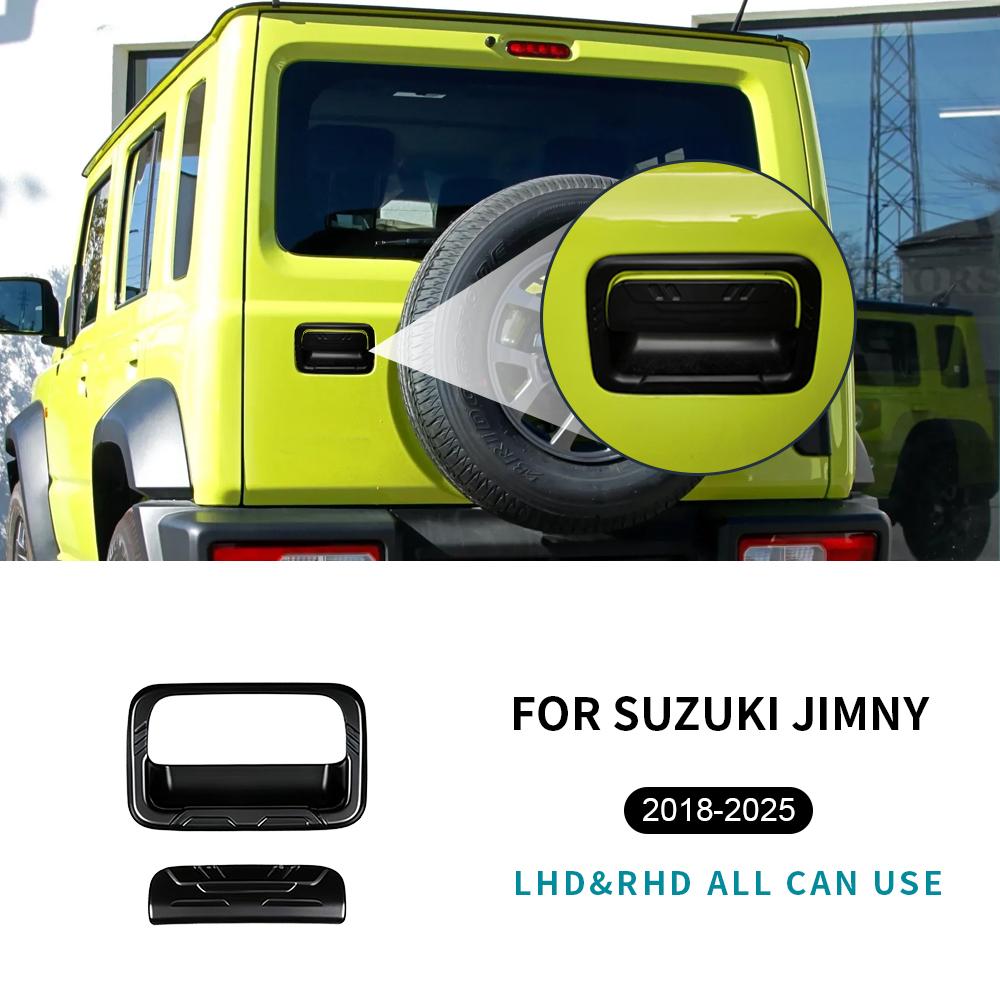 Car Outer Door Trim For Suzuki Jimny 2/4-Doors Nomade 2018-2025 Rear Trunk Cover Auto Handle Frame Matte Black Accessories