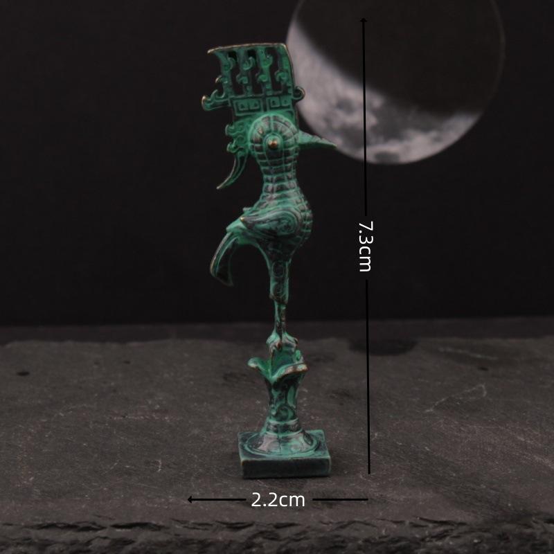 Sanxingdui Bronze Statue Standing Figure Blessing Mask Divine Bird Home Decor Craft National Trend Cultural Creative Souvenir Gi