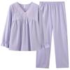 Women'S Pajamas With Chest Pads, Spring And Autumn Cotton Long-Sleeved Suits Can Be Worn Outside Pullover Loungewear