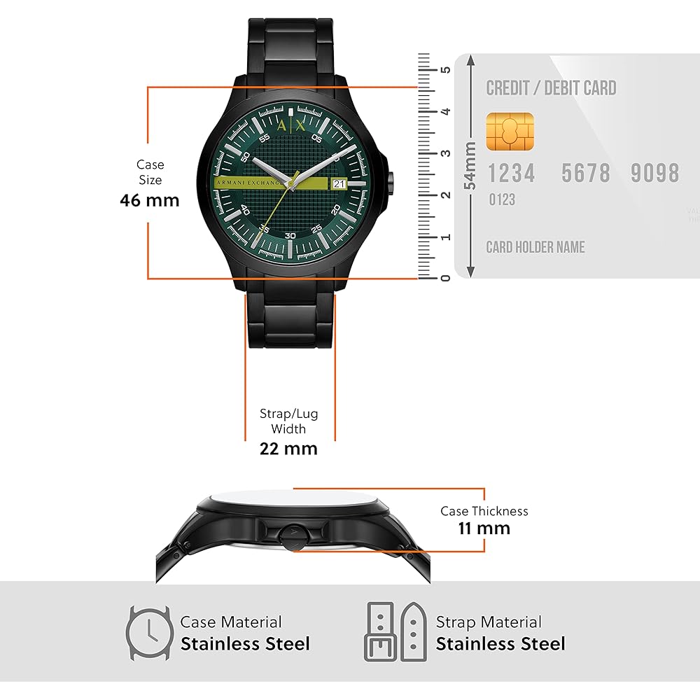 A|X Armani Exchange AX2450 Men's Watch, Black
