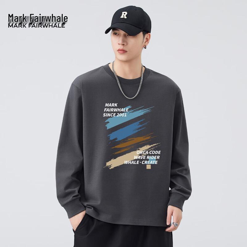 Mark Fairwhale 100% Cotton Men's Long Sleeve Crew Neck T-Shirt
