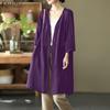 ZANZEA Women V Collar 3/4 Sleeve Buttons Up Casual Loose Long Cardigan Tops