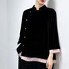 Women's New Chinese Style Silk Velvet Spliced Top