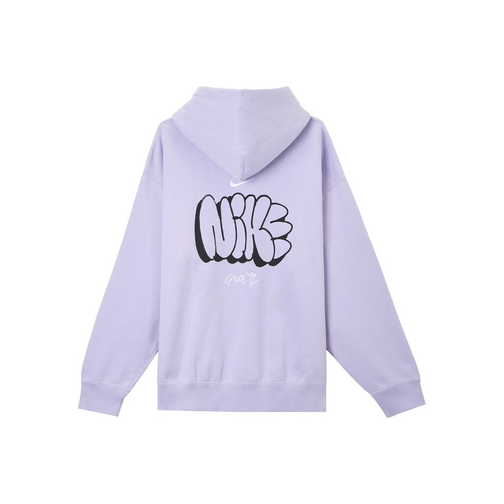 Nike Sweat à capuche Solo Swoosh Confortable Doux Ample Homme hoodies Violet clair Blanc HQ4181-515