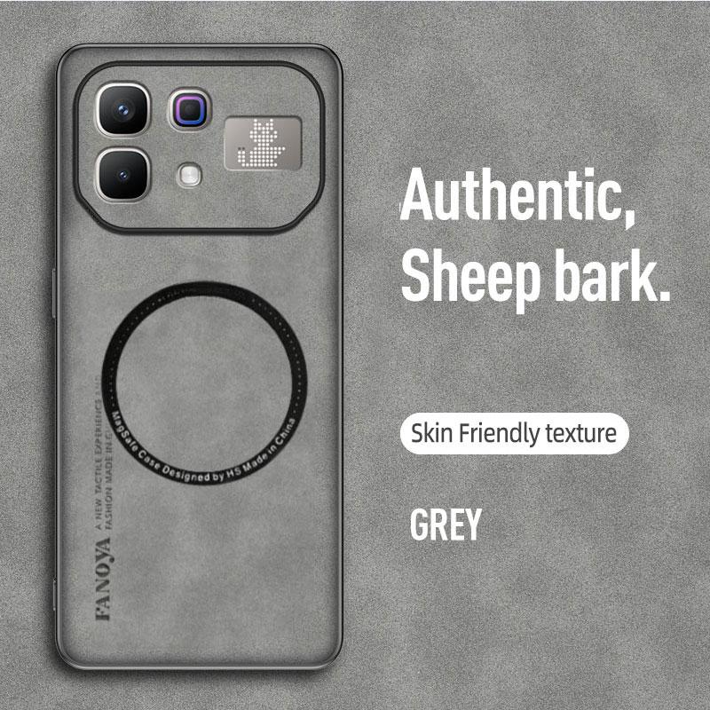Cover For Infinix Note 60 Pro Sheepskin Leather Back Case For Infinix Note 60 60Pro Magnetic Wireless Charging Shockproof Shell
