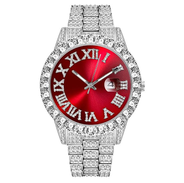 Business Large Dial Full Diamond Women S Watch, Gypsy Star Steel Belt Calendar Quartz Watch Men S Watch Bulk price