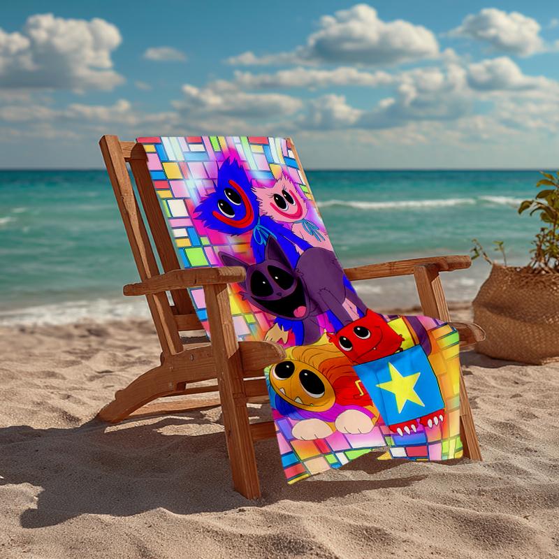 Ultra-Soft Beach Towel with Poppy Playtime Theme,Ideal for Pool - Camping, Diving - Perfect Travel Essential, Vibrant Beach Towel.