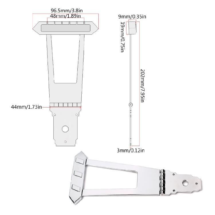 6 Strings Jazzes Guitar Trapeze Tailpiece Bridge Alloy Musical Instrument Accessory Guitar Bridge Tailpiece Replacements