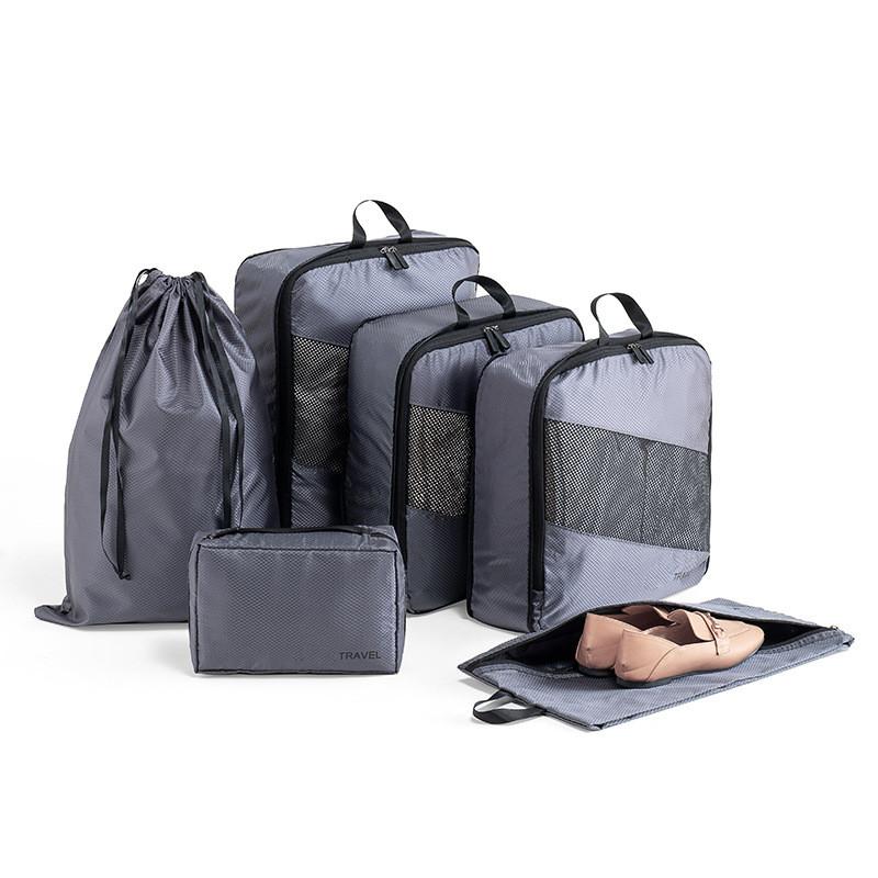 Travel Dream Sixpiece Lattice Storage Bag With Waterresistant Polyester For Packing And Organization