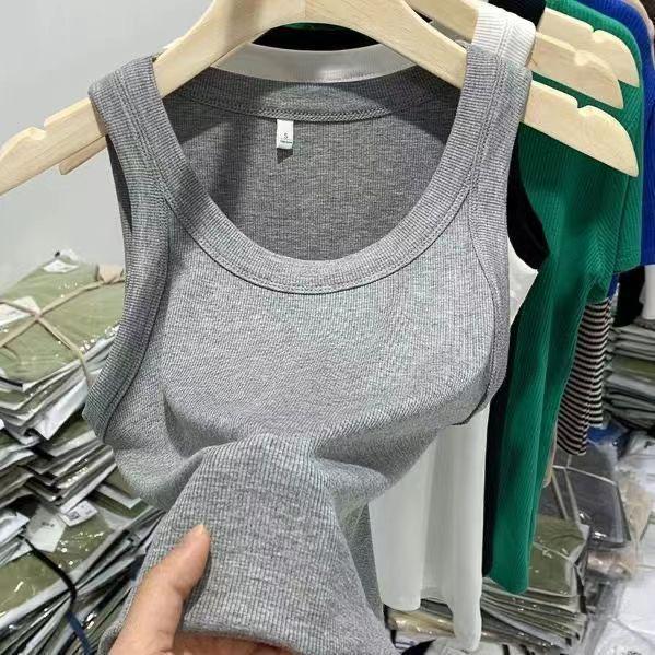 2025 Trendy Anti-Exposure Camisole: Light, High-Elastic Ribbed Spaghetti Strap Outerwear for Spring/Summer, Covers Underarm Area