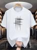 Unisexs Summer 100 Cotton Fashionable Casual Loose Plus Size Graphic Line Printed Sports Round Neck Short Sleeved Tshirt Top