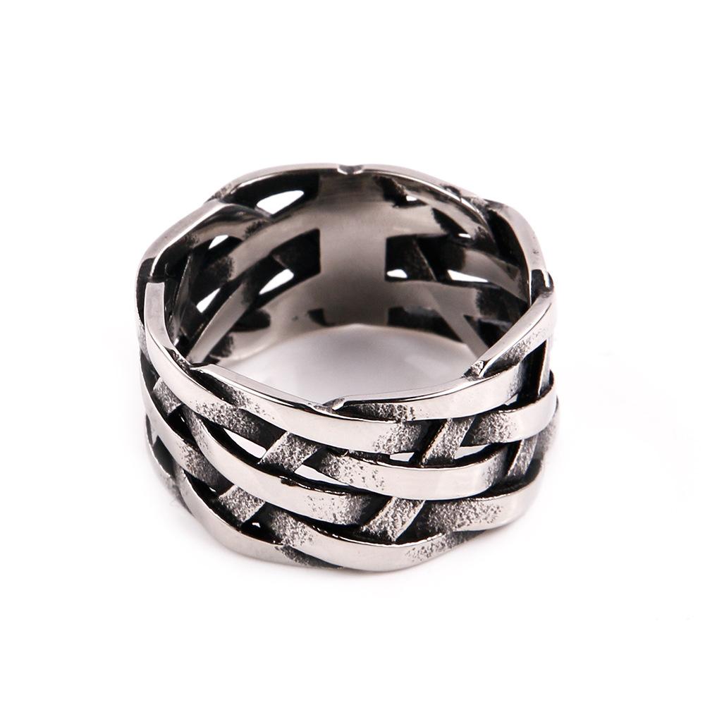 Vintage Weave Viking Symbole Edelstahl Mann Frau Ringe Einfach für Mädchen Freund Schmuck Gothic Paar Fingerringe