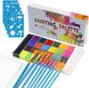 Store2508 Face Body Paint, 26 Colours Palette with 10 Brushes 30 Stencils, Safe Non-Toxic Washable Oil Based Body Paint