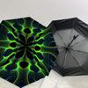 1pc Psychedelic Patterns Automatic Open/Close Umbrella with Windproof, 8-Rib Sturdy Canopy, Durable Ribs, Fashionable Design1198A