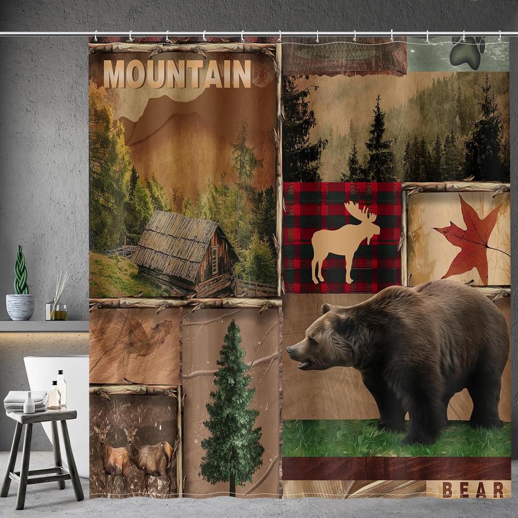 Bohemian Style Geometric Shower Curtain Ethnic Tribe Vintage Shower Curtain With 12 Hooks For Bathroom Decoration Accessories