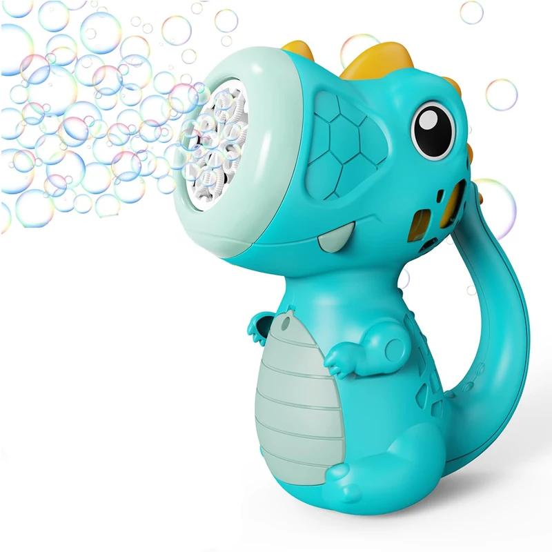 Dino Bubble Wand for Kids Birthday Gifts Musical & Light Up Fun Bubble Gun Blower Outdoor Dinosaur Toys Bubble Machine
