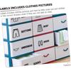 3pcs Boy Girl Clothing Labels Self-Adhesive Clothing Sort Stickers for Dresser Organization Educational Decals for Wardrobe with Pictures and Text