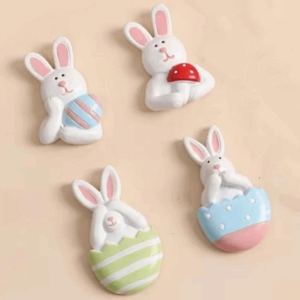 4Pcs 3D Easter Bunny Stickers Self-adhesive Cartoon Rabbit Stickers Decorations  Home Decoration