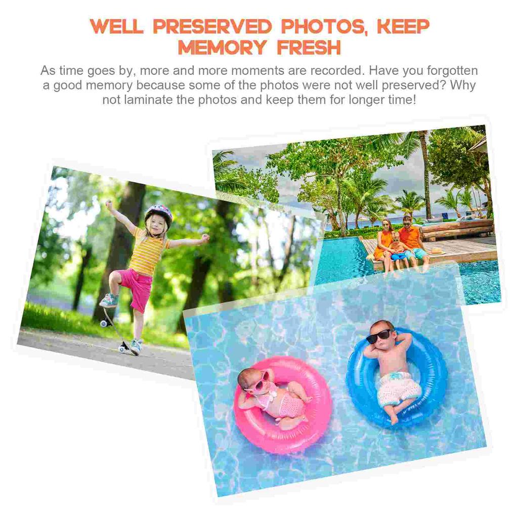 200Pcs Transparent Laminator Sheets Thermal Laminating Pouches Po Storage Plastic Sheets Laminating Paper