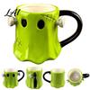 Geschenk für Feiertagsbegeisterte Grüner Geist Keramik-Wasserbecher mit Henkel 3D Halloween-Dekoration Tasse Partygeschenke 490ml Fassungsvermögen Kreatives Trinkgeschirr