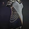 Women's Fantasy Warrior Costume with Chainmail and Shoulder Guards for LARP Cosplay Renaissance Faire