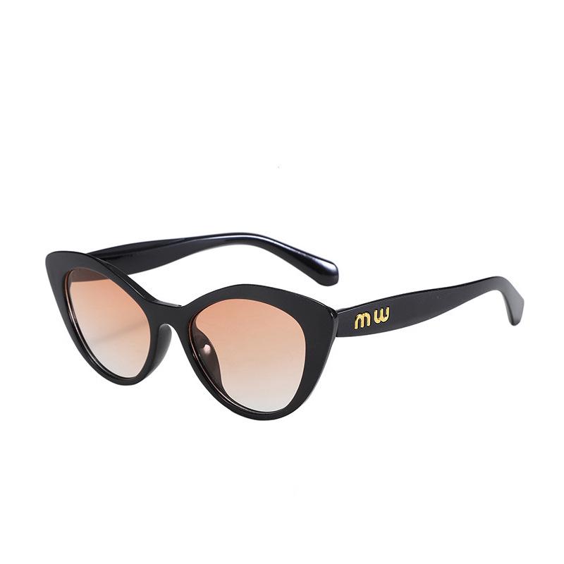 High-End Women's Leopard Print Cat Eye Sunglasses - Slimming Retro European & American Style