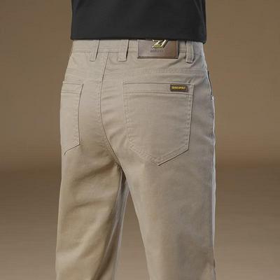 Herren Slim Fit Elastischer Gürtel Baumwolle Anzughose für Herbst/Winter 2024