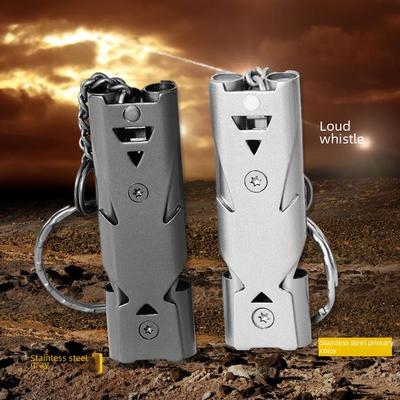 Stainless Steel High-Frequency Survival Whistle for Outdoor Rescue and Earthquake Relief