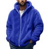 Men's Fashion Solid Color Patchwork Sweatshirt Loose Double-sided Velvet Warm Jacket Zipper Outerwear